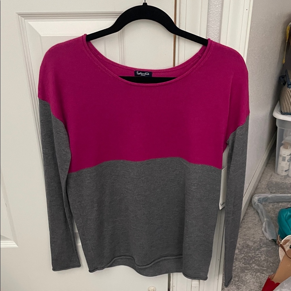 Splendid Fuchsia Cashmere sweater S NWT